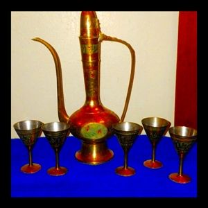 Antique dishes,carnival glass, blue colbolt.